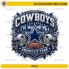 Dallas Cowboys America's Team PNG with football helmets star logo and football design