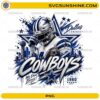 Dallas Cowboys We Dem Boyz PNG football player design with star graphics and city skyline digital download