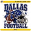 Dallas Football Glitter PNG with football helmet football bow and sparkling blue rhinestone design