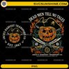 Dead Men Tell No Tales Pumpkin Pirate PNG with jack o lantern skull pirate hat crossed swords flames and Halloween artwork