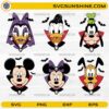 Disney Halloween Vampire Characters SVG Bundle featuring Mickey Minnie Donald Daisy Goofy Pluto vampire Halloween designs