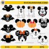 Disney Mickey Minnie Mouse Halloween SVG Bundle featuring ghost pumpkin bat haunted castle and spooky Halloween cut file designs