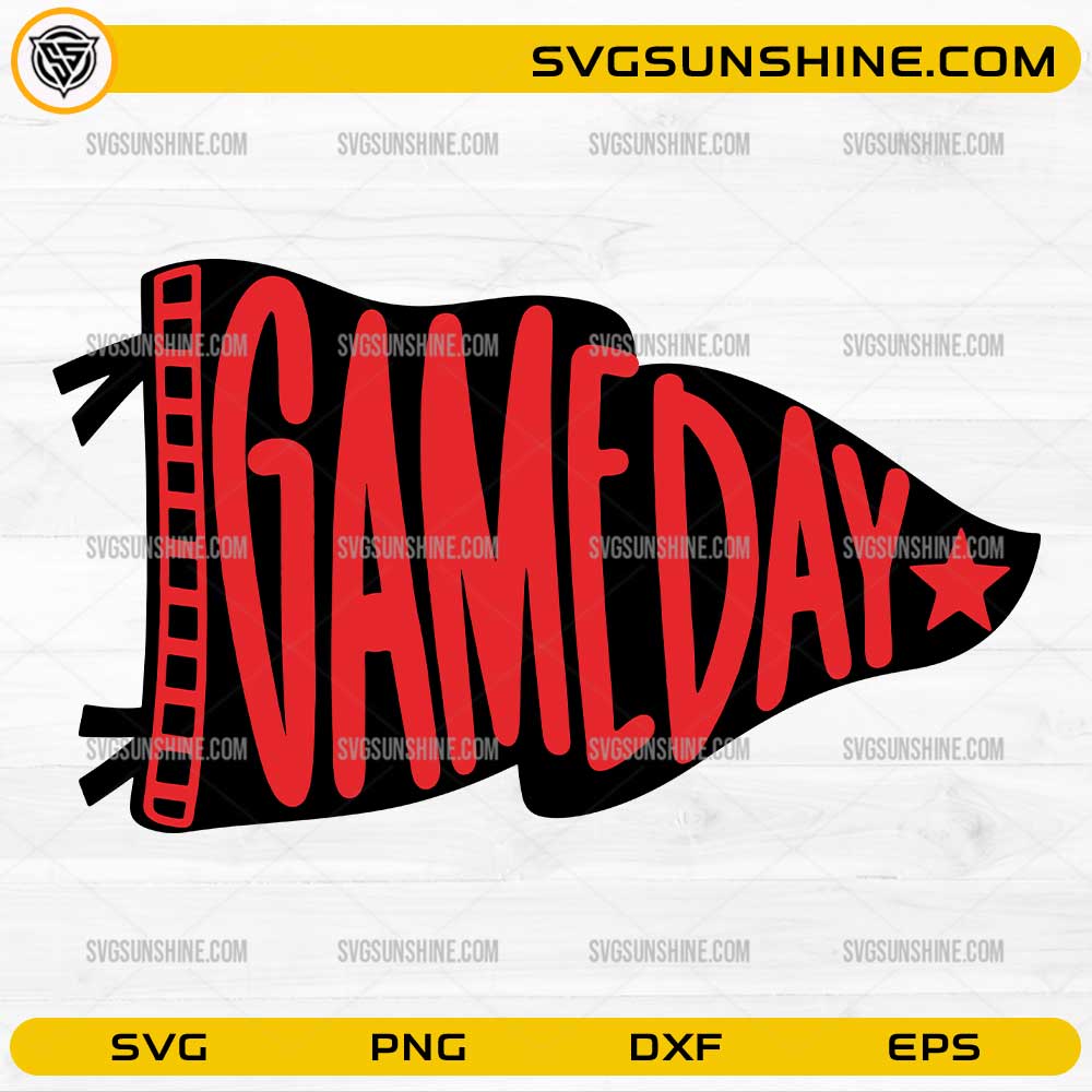 Game Day SVG football megaphone design cut file for Cricut and Silhouette