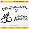 Karol G Tropicoqueta SVG Bundle with Tropicoqueta logo Latina Foreva design and tropical fruit graphic