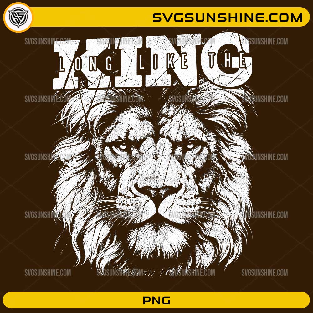 Long Like The King Lion PNG featuring a detailed majestic lion portrait design
