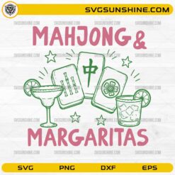 Mahjong and Margaritas SVG design featuring Mahjong tiles and margarita drinks for Cricut and Silhouette projects