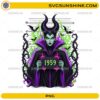 Maleficent 1959 PNG villain mugshot design with green flames and gothic fantasy artwork