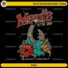 Manu's Tattoo Shop PNG featuring a vintage engraved fish hook with tropical flowers and retro tattoo typography for sublimation and t-shirt printing.