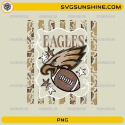 Philadelphia Eagles Football PNG vintage football team design with camouflage background and football graphic
