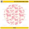 Pink Floral Dachshund Coaster PNG design with cute sausage dogs, roses, floral garlands, and bows for sublimation printing