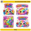School Grade Dumpling Bundle PNG featuring Kindergarten, First Grade, Second Grade, and Third Grade rainbow dumpling designs with school supplies