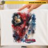 Spider-Man Brand New Day 2026 watercolor PNG design featuring colorful superhero mask artwork