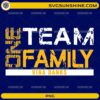 Team 25 Family Vina Danks PNG design featuring bold distressed athletic typography in yellow and white.