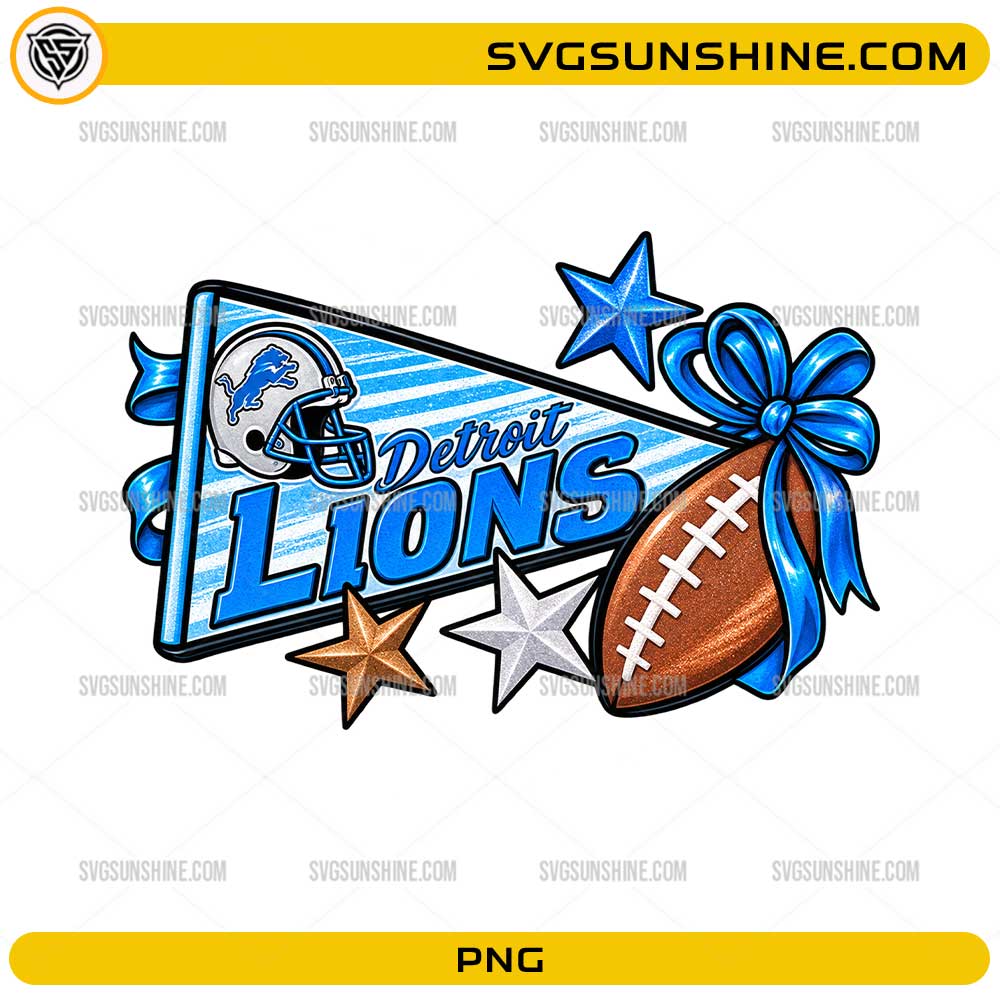 Detroit Lions PNG football sports fan design digital download