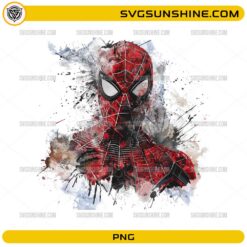 spiderman watercolor png design with splash art graphic