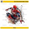Spider-Man PNG Design – Dynamic Superhero Watercolor Comic Digital Download for T-Shirts & Crafts