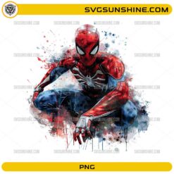 spiderman watercolor png dynamic superhero action hero digital design