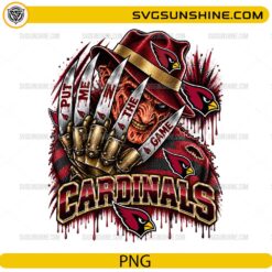 Arizona Cardinals Horror Freddy Krueger PNG featuring Arizona Cardinals Halloween football fan artwork