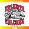 Atlanta Falcons Millennium Falcon Star Wars PNG retro Atlanta Falcons starship digital design