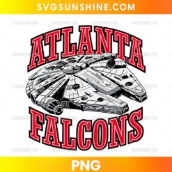 Atlanta Falcons Millennium Falcon Star Wars PNG retro Atlanta Falcons starship digital design