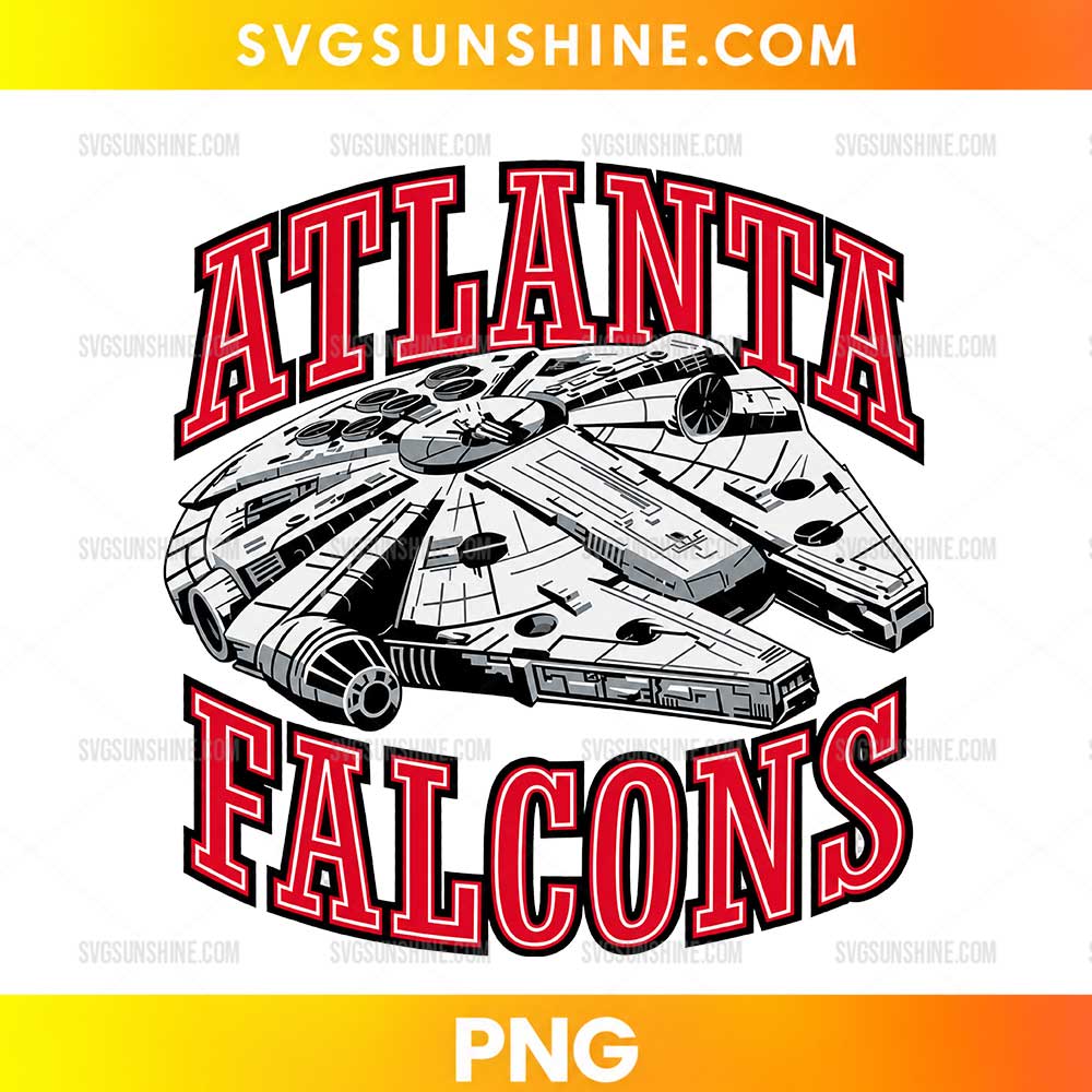 Atlanta Falcons Millennium Falcon Star Wars PNG retro Atlanta Falcons starship digital design