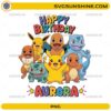 Aurora Pokemon Birthday PNG personalized birthday party design with colorful Pokemon-inspired characters