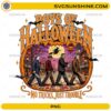 Boys of Halloween PNG featuring horror-inspired characters walking through a spooky Halloween town with pumpkins, bats, and full moon background