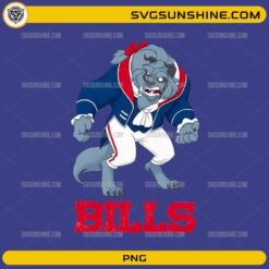 Buffalo Bills Beast PNG Disney NFL collab football mascot design with vintage distressed lettering