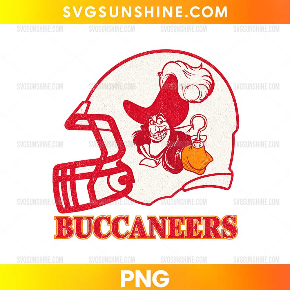 Captain Hook Tampa Bay Buccaneers Helmet PNG vintage football helmet with retro pirate mascot design