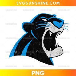 Carolina Panthers Bagheera The Jungle Book PNG retro roaring panther football design