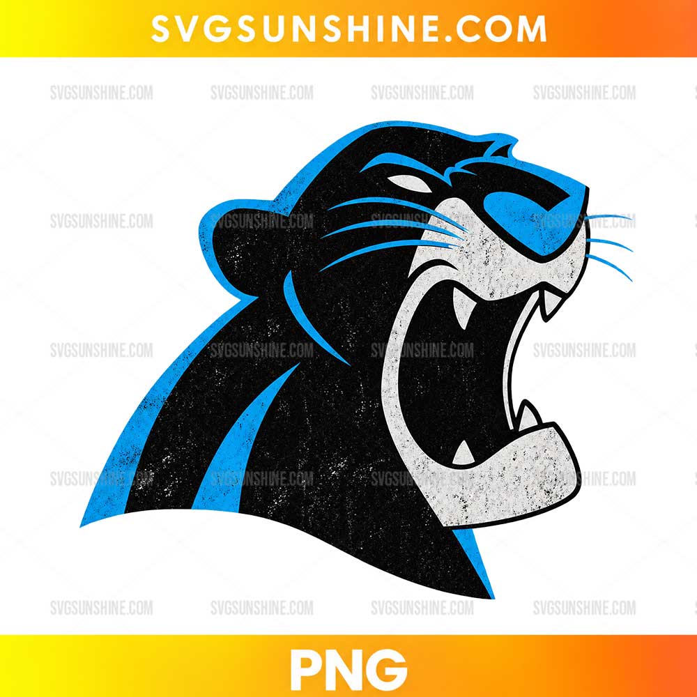 Carolina Panthers Bagheera The Jungle Book PNG retro roaring panther football design