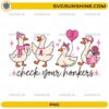 Check Your Honkers Breast Cancer Awareness PNG with cute geese, pink ribbons, flowers, and heart balloon