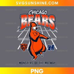 Chicago Bears Baloo PNG vintage football bear cartoon design