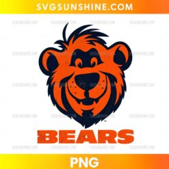 Chicago Bears Baloo PNG vintage cartoon bear football design