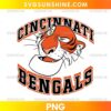 Cincinnati Bengals Shere Khan PNG retro jungle tiger football design with vintage Bengals lettering