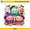 Cute Halloween Dumpling PNG featuring kawaii dumplings in Halloween costumes with pumpkins bats candy and witch hats