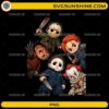 Cute Horror Characters PNG featuring spooky cartoon slasher-inspired characters for Halloween t-shirts and sublimation projects