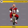 Deebo Samuel Sr. San Francisco 49ers Riding Bike PNG digital design with transparent background