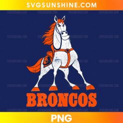 Denver Broncos Maximus PNG vintage football horse cartoon digital download design