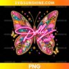 Dolly Butterfly PNG featuring a colorful glitter butterfly with floral accents, rhinestone details, and country music inspired design.