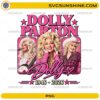 Dolly Parton 1946–2026 PNG vintage country music tribute design with pink glitter lettering and iconic portraits