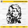 Dolly Parton Face SVG vintage black and white portrait design for Cricut and Silhouette