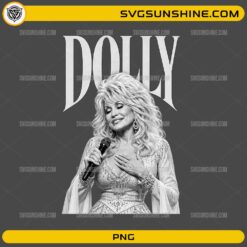 Dolly Parton PNG vintage black and white portrait sublimation design for t-shirts and tumblers