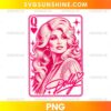 Dolly Parton Queen of Hearts PNG vintage pink portrait playing card design with heart symbol