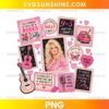 Dolly Parton Stamp Collage PNG with inspirational quotes guitars butterflies hearts and vintage pink stamp artwork