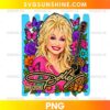 Dolly Parton Tribute PNG Design with colorful flowers butterflies guitar and 1946-2026 commemorative artwork