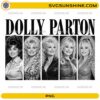 Dolly Parton Vintage Eras PNG collage featuring iconic country music portrait designs