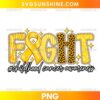 Fight Childhood Cancer Awareness PNG with gold ribbon awareness symbol and decorative lettering design