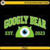 Googly Bear EST 2023 PNG cute one-eyed monster digital design for t-shirts and crafts