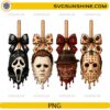 Halloween Horror Character Candy Apple PNG with spooky slasher-inspired candy apples, Halloween bows, and sublimation design